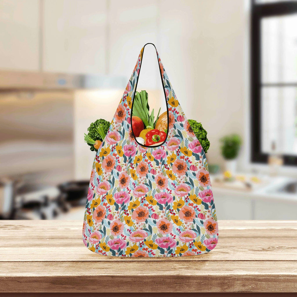Bright And Colourful Flowers 3 Pack of Foldable Shopping Bags Printed Offshore