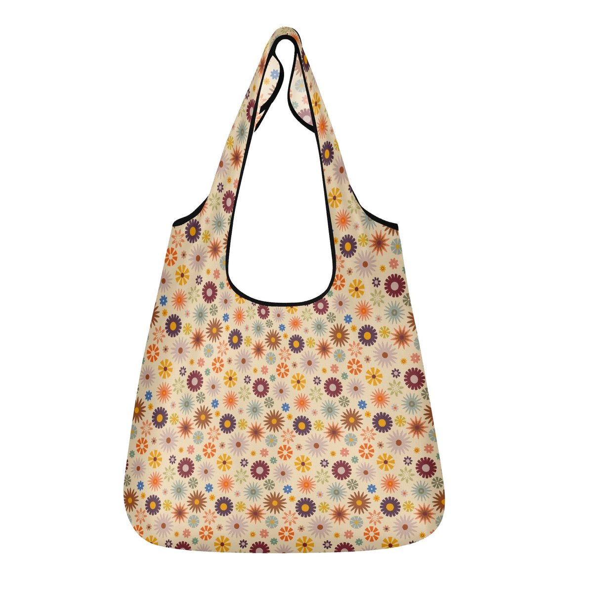 Abstract Floral 3 Pack of Foldable Shopping Bags Default Title Printed Offshore