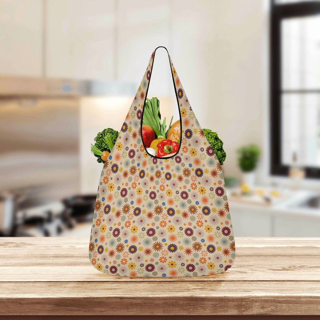 Abstract Floral 3 Pack of Foldable Shopping Bags Printed Offshore