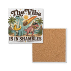 The Vibe Is In Shambles Dinosaurs Square Ceramic Coasters 4 Pcs Default Title Square Ceramic Coaster 4pcs Printed Offshore
