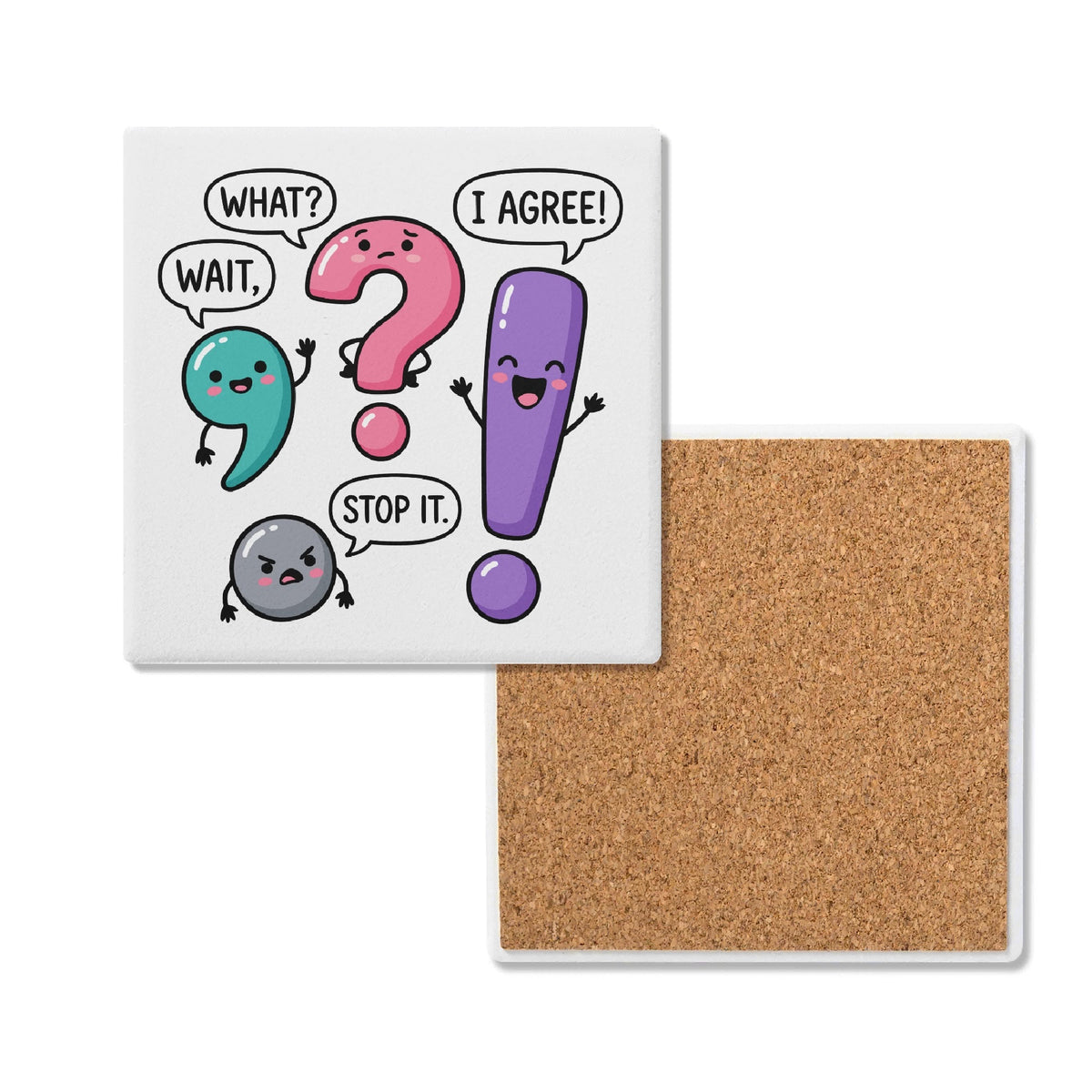 Fun Punctuation Square Ceramic Coasters 4 Pcs Default Title Square Ceramic Coaster 4pcs Printed Offshore