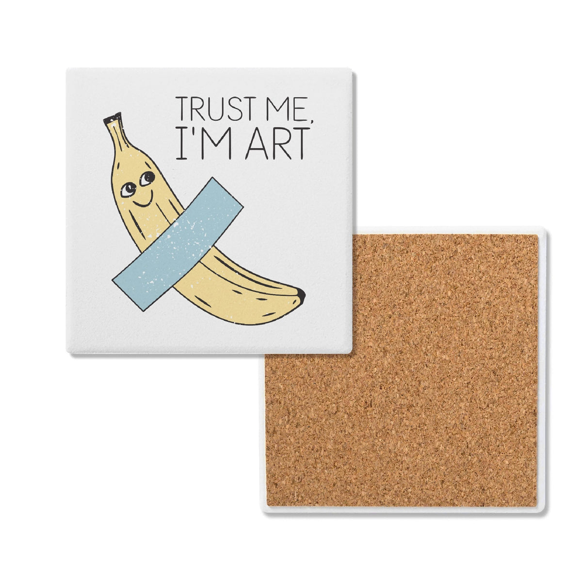 Banana Art Square Ceramic Coasters 4 Pcs Default Title Square Ceramic Coaster 4pcs Printed Offshore
