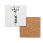 Bee Kind Square Ceramic Coasters 4 Pcs Default Title Square Ceramic Coaster 4pcs Printed Offshore