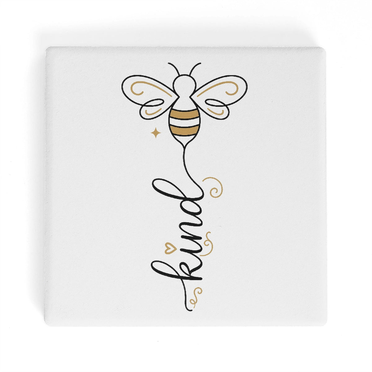 Bee Kind Square Ceramic Coasters 4 Pcs Square Ceramic Coaster 4pcs Printed Offshore