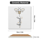Bee Kind Square Ceramic Coasters 4 Pcs Square Ceramic Coaster 4pcs Printed Offshore