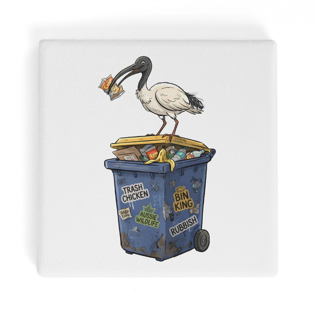 Bin Chicken Australian Ibis Square Ceramic Coasters 4 Pcs Square Ceramic Coaster 4pcs Printed Offshore