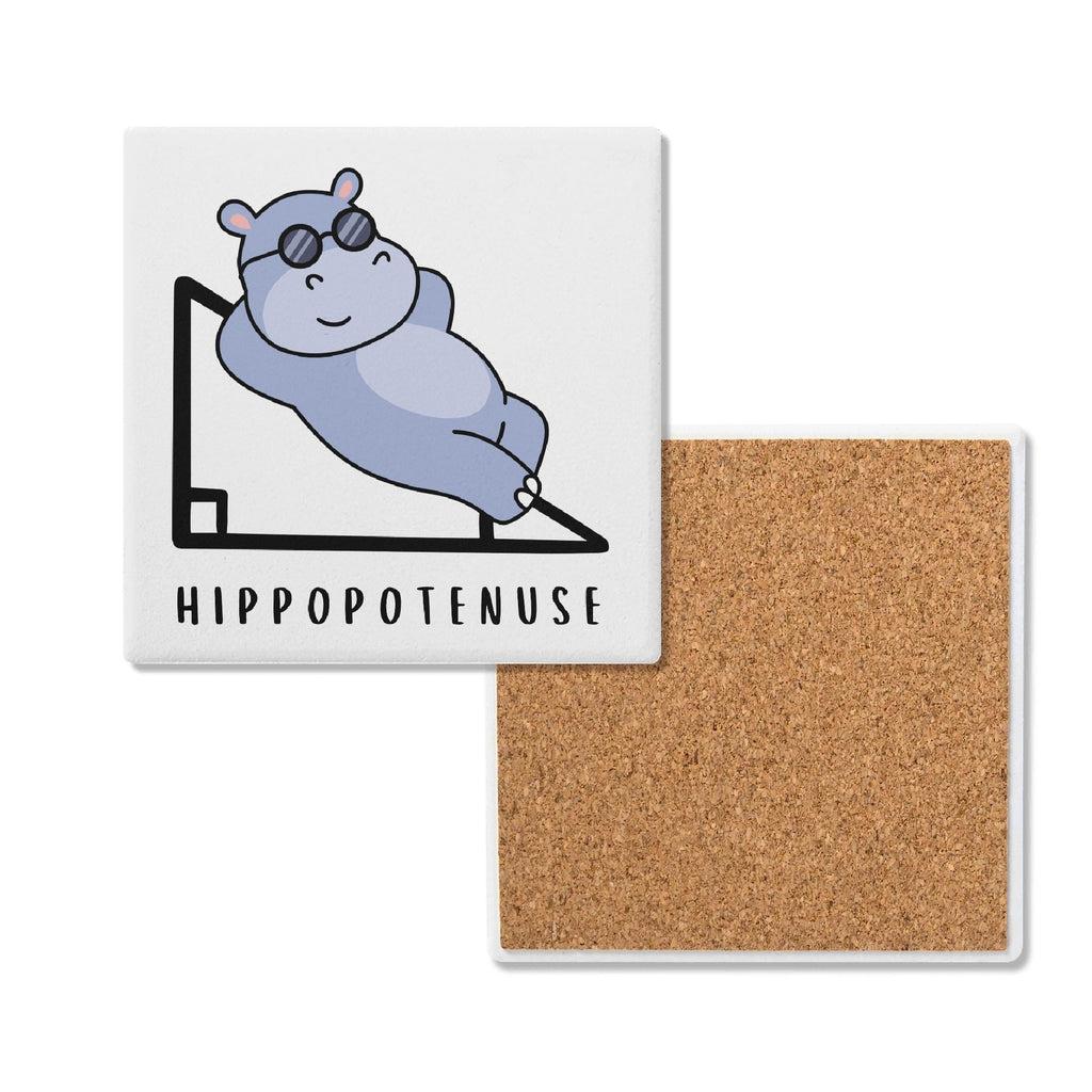 Hippopotenuse Hippo Hypotenuse Square Ceramic Coasters 4 Pcs Default Title Square Ceramic Coaster 4pcs Printed Offshore