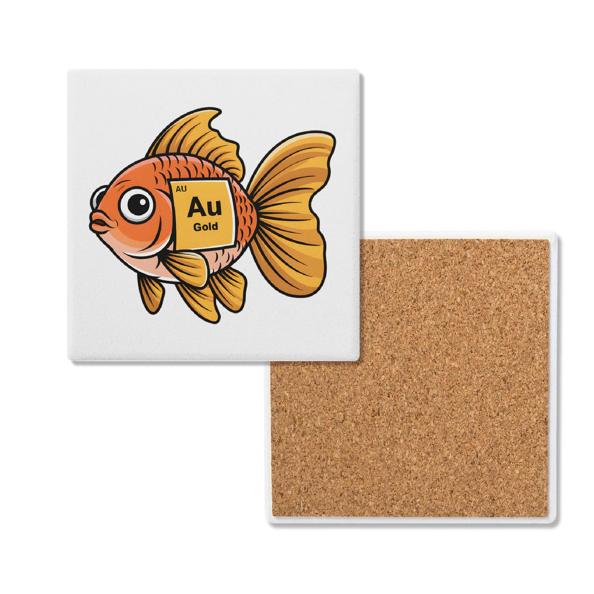 Gold Fish Periodic Table Square Ceramic Coasters 4 Pcs Default Title Square Ceramic Coaster 4pcs Printed Offshore