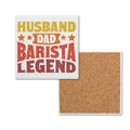 Husband Dad Barista Legend Square Ceramic Coasters 4 Pcs Default Title Square Ceramic Coaster 4pcs Printed Offshore