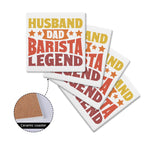 Husband Dad Barista Legend Square Ceramic Coasters 4 Pcs Square Ceramic Coaster 4pcs Printed Offshore