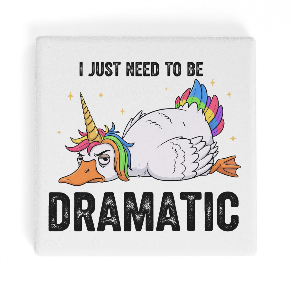 Dramatic Rainbow Unicorn Goose Square Ceramic Coasters 4 Pcs Square Ceramic Coaster 4pcs Printed Offshore