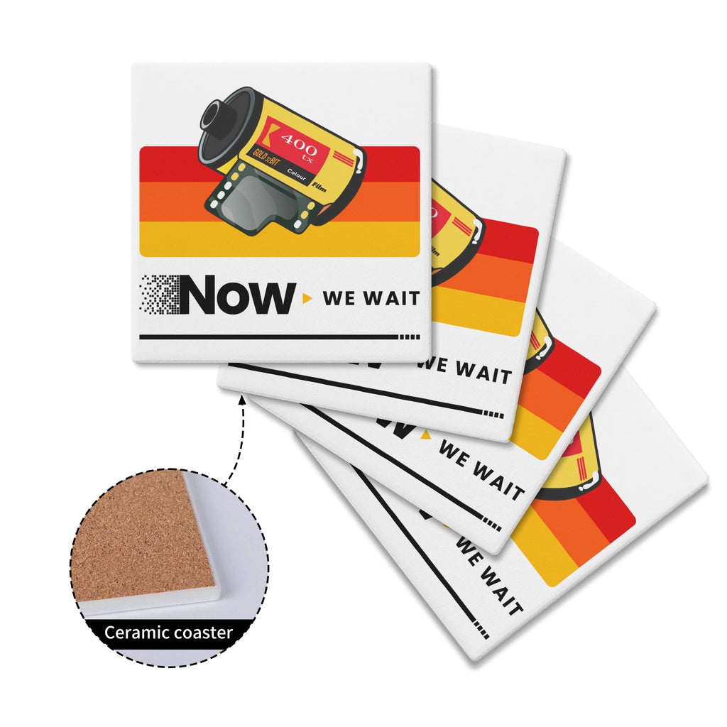 Camera Film Square Ceramic Coasters 4 Pcs Square Ceramic Coaster 4pcs Printed Offshore