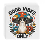Hippie Mushroom Good Vibes Only Square Ceramic Coasters 4 Pcs Square Ceramic Coaster 4pcs Printed Offshore