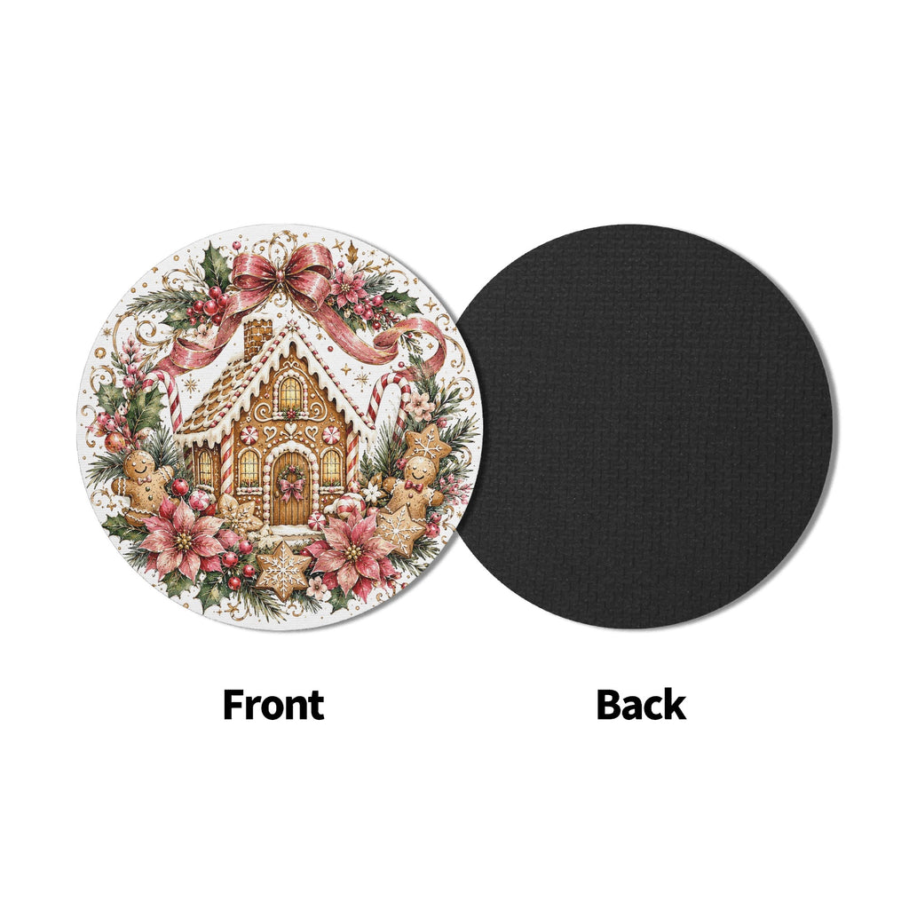 Christmas Mix 2 Round Rubber Drink Coasters Set of 4 Round Rubber Coaster Set Christmas Printed Offshore