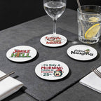 Christmas Mix 3 Round Rubber Drink Coasters Set of 4 Default Title Round Rubber Coaster Set Christmas Printed Offshore