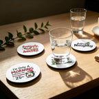 Christmas Mix 3 Round Rubber Drink Coasters Set of 4 Round Rubber Coaster Set Christmas Printed Offshore
