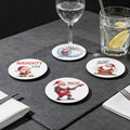 Christmas Mix 4 Round Rubber Drink Coasters Set of 4 Default Title Round Rubber Coaster Set Christmas Printed Offshore