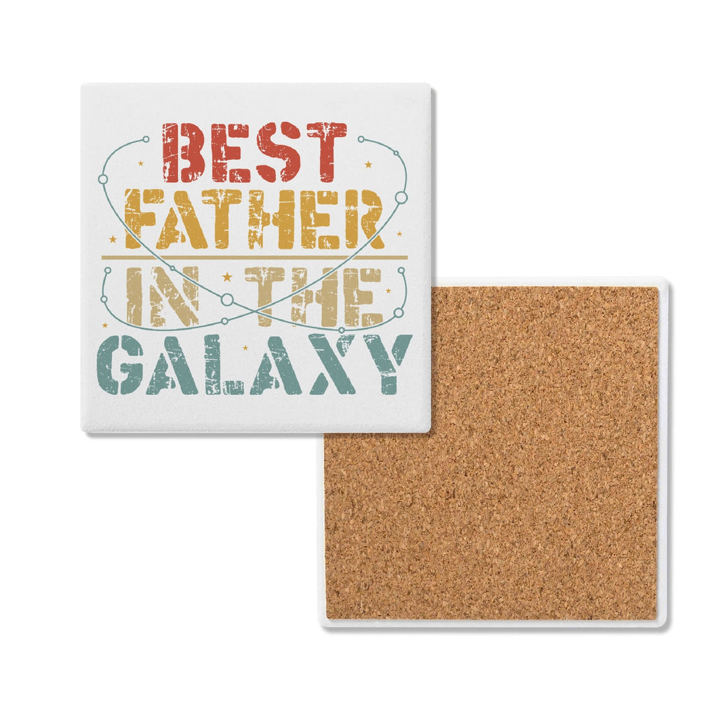 Best Father In The Galaxy Square Ceramic Coasters 4 Pcs Default Title Square Ceramic Coaster 4pcs Printed Offshore