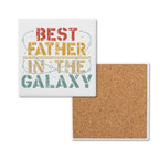 Best Father In The Galaxy Square Ceramic Coasters 4 Pcs Default Title Square Ceramic Coaster 4pcs Printed Offshore