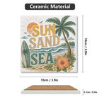 Sun Sand And Sea Square Ceramic Coasters 4 Pcs Square Ceramic Coaster 4pcs Printed Offshore