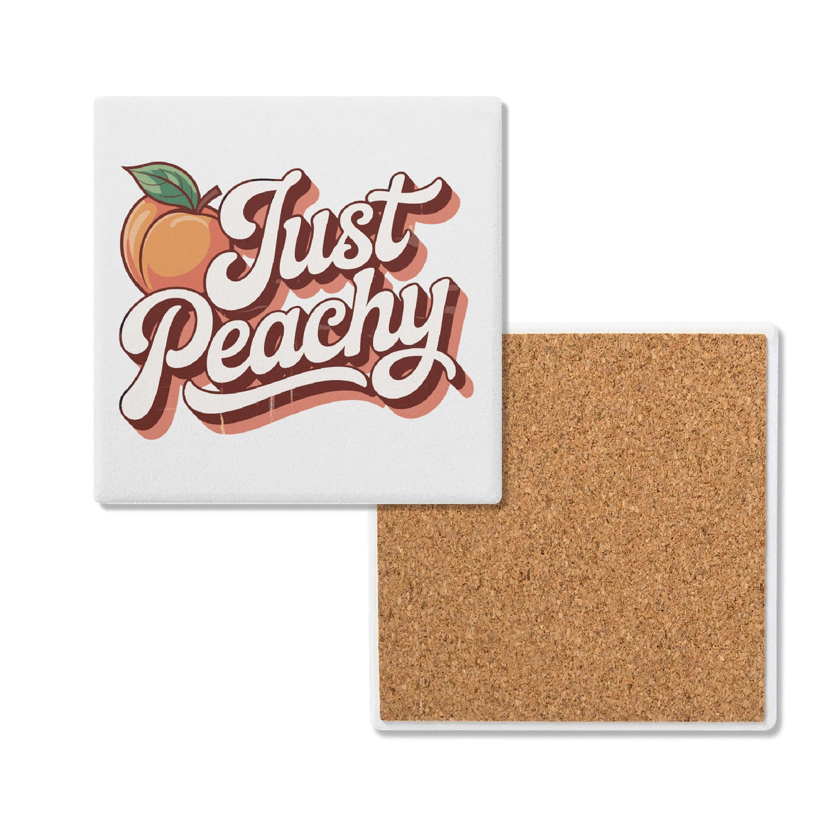 Just Peachy Square Ceramic Coasters 4 Pcs Default Title Square Ceramic Coaster 4pcs Printed Offshore