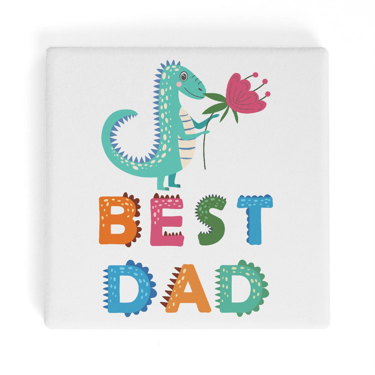 Best Dad Dinosaur Square Ceramic Coasters 4 Pcs Square Ceramic Coaster 4pcs Printed Offshore