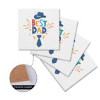 Best Dad Hat And Tie Square Ceramic Coasters 4 Pcs Square Ceramic Coaster 4pcs Printed Offshore
