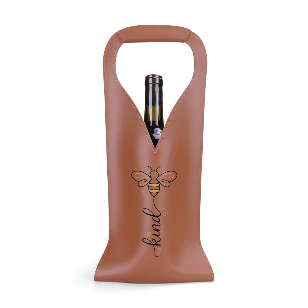 Bee Kind PU Leather Wine Bag PU Leather Wine Bag Printed Offshore