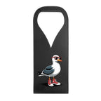 Seagull With Sunglasses And High Tops PU Leather Wine Bag Black PU Leather Wine Bag Printed Offshore