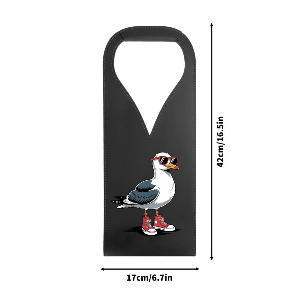 Seagull With Sunglasses And High Tops PU Leather Wine Bag PU Leather Wine Bag Printed Offshore