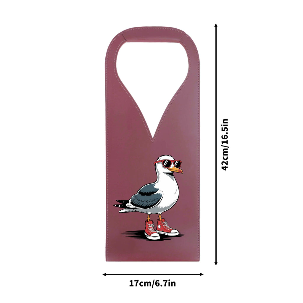 Seagull With Sunglasses And High Tops PU Leather Wine Bag PU Leather Wine Bag Printed Offshore