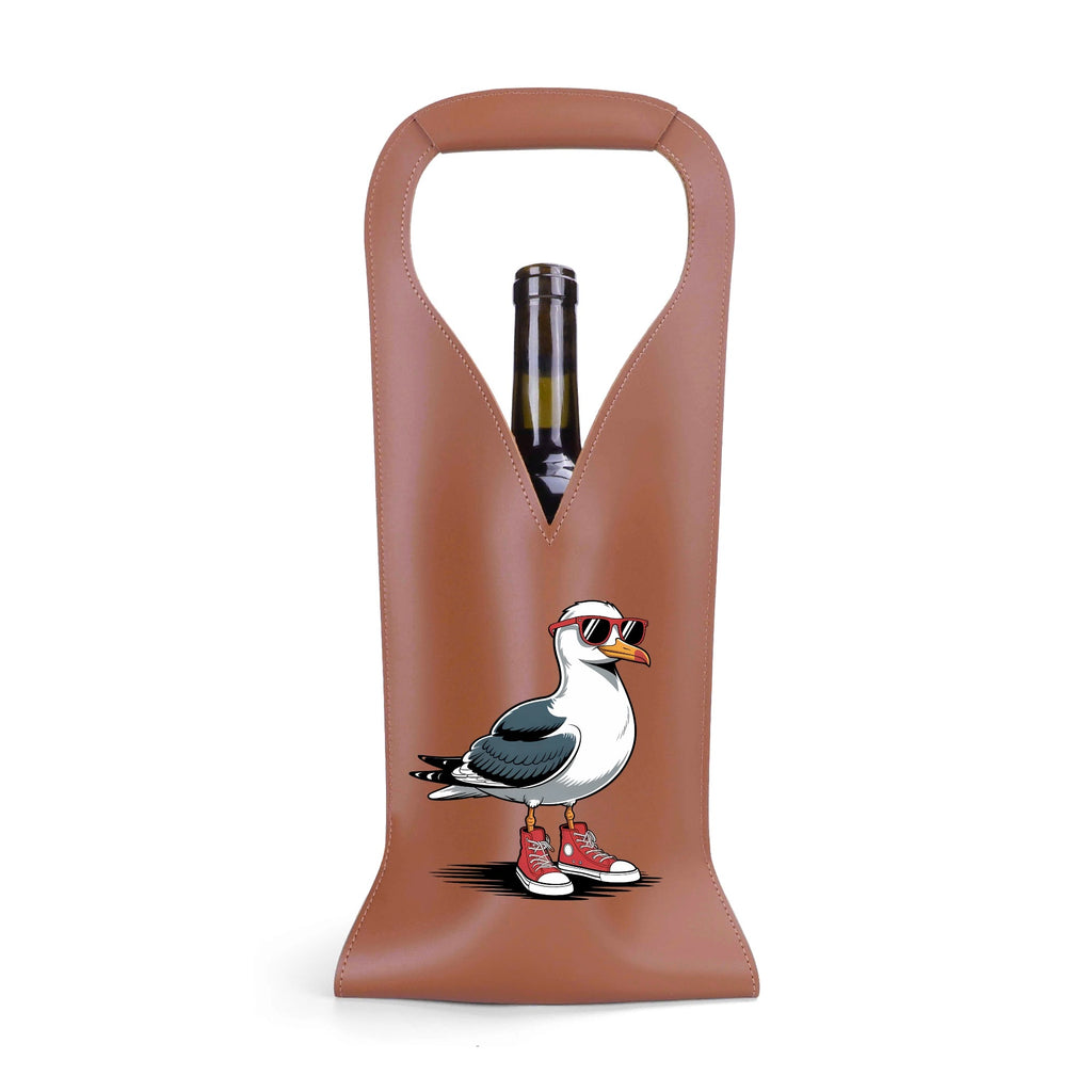 Seagull With Sunglasses And High Tops PU Leather Wine Bag PU Leather Wine Bag Printed Offshore