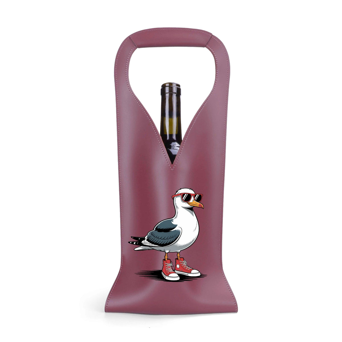 Seagull With Sunglasses And High Tops PU Leather Wine Bag PU Leather Wine Bag Printed Offshore