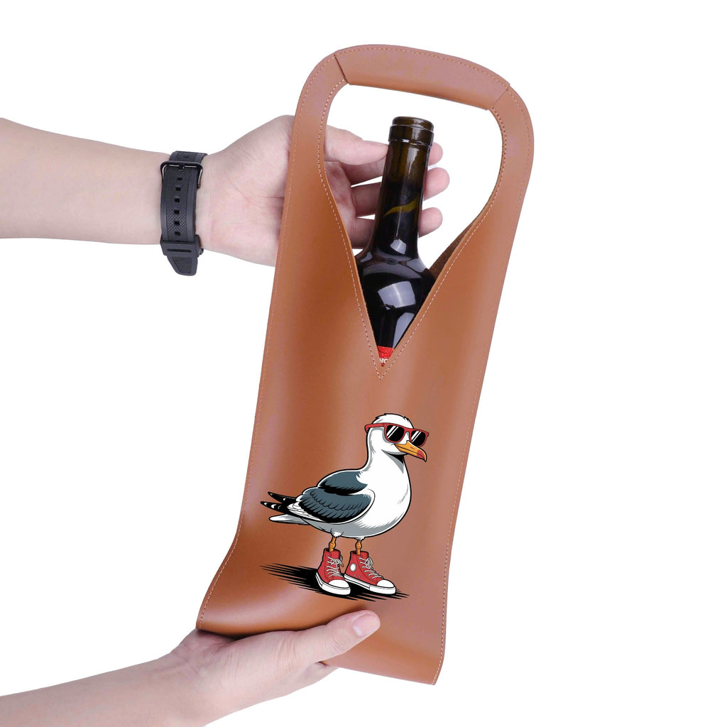 Seagull With Sunglasses And High Tops PU Leather Wine Bag PU Leather Wine Bag Printed Offshore