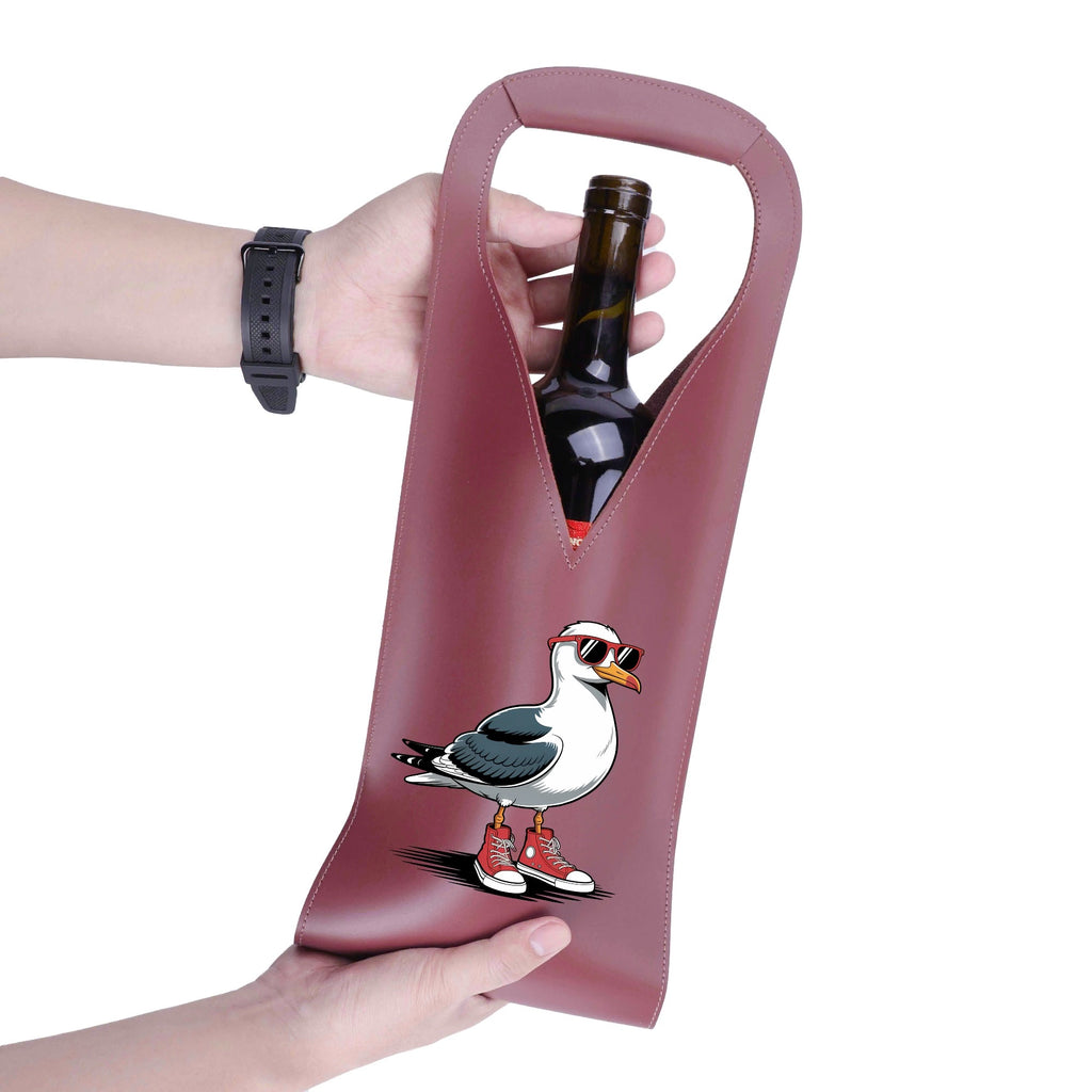 Seagull With Sunglasses And High Tops PU Leather Wine Bag PU Leather Wine Bag Printed Offshore