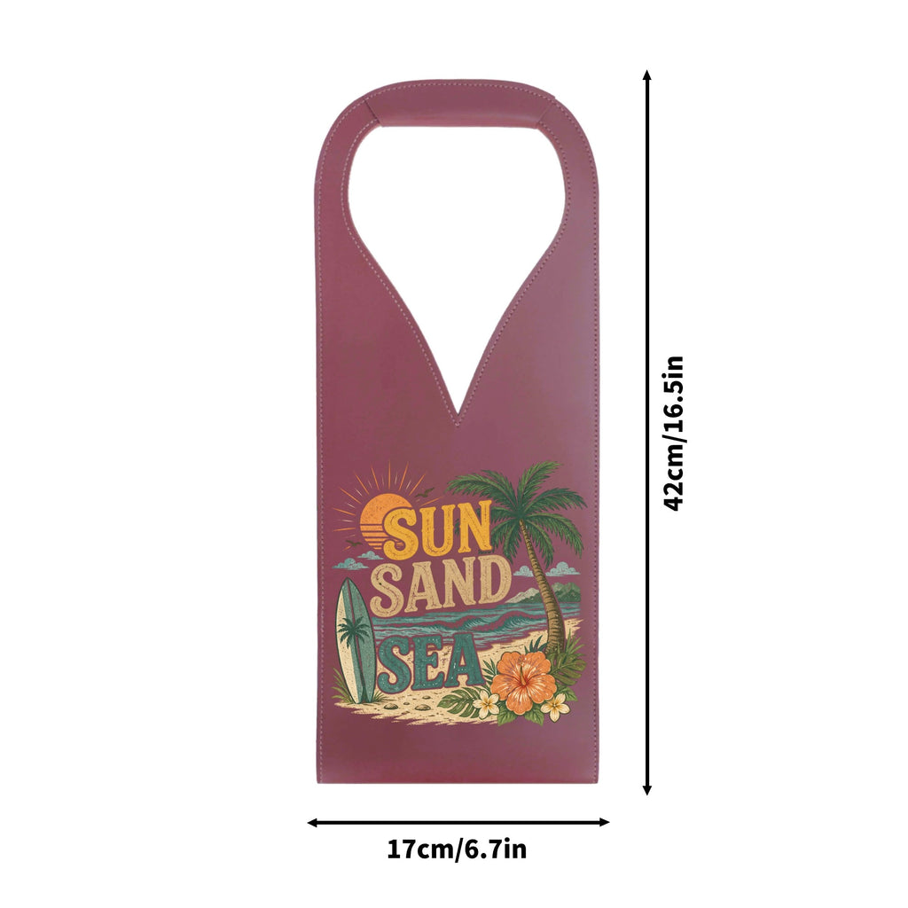 Sun Sand And Sea PU Leather Wine Bag PU Leather Wine Bag Printed Offshore
