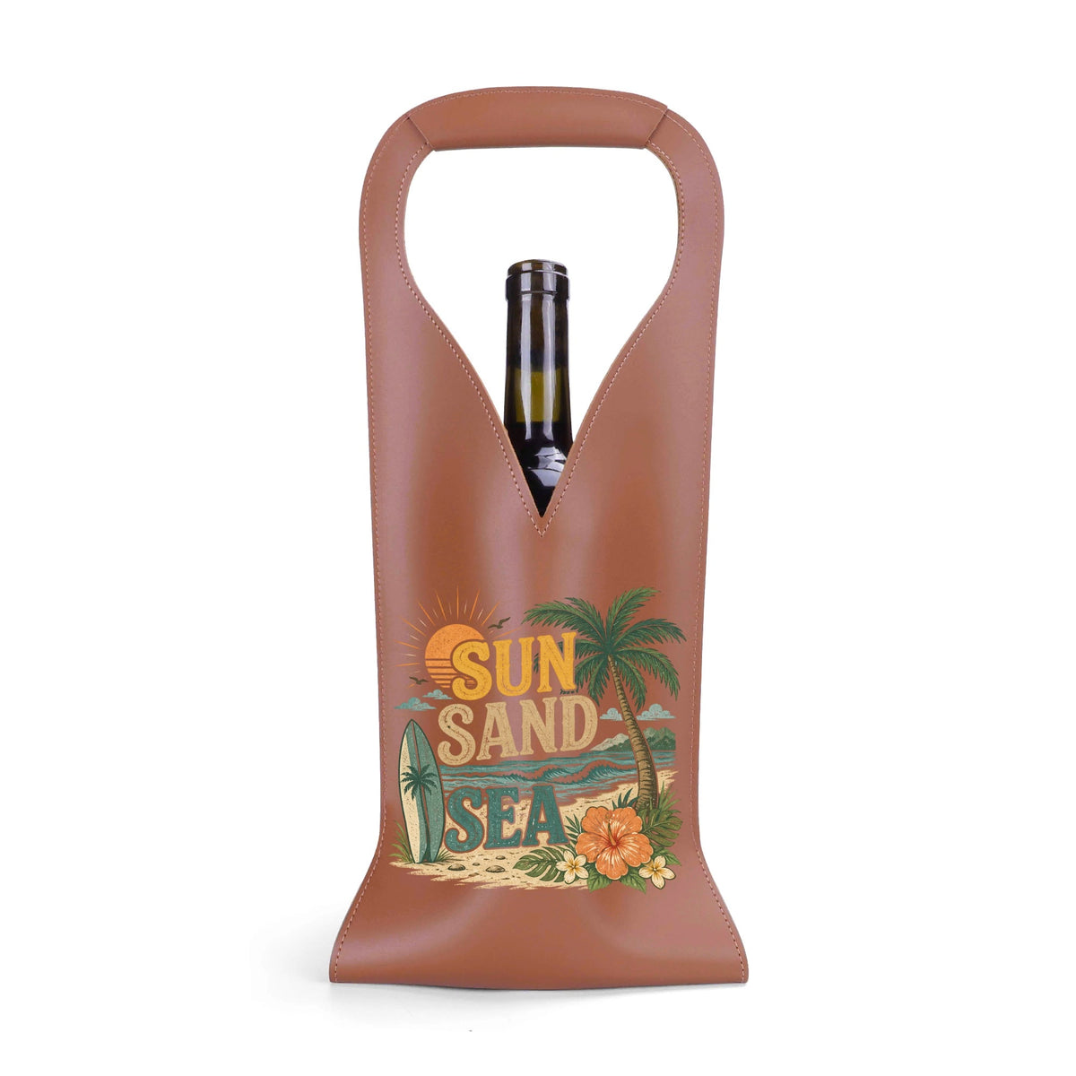 Sun Sand And Sea PU Leather Wine Bag PU Leather Wine Bag Printed Offshore