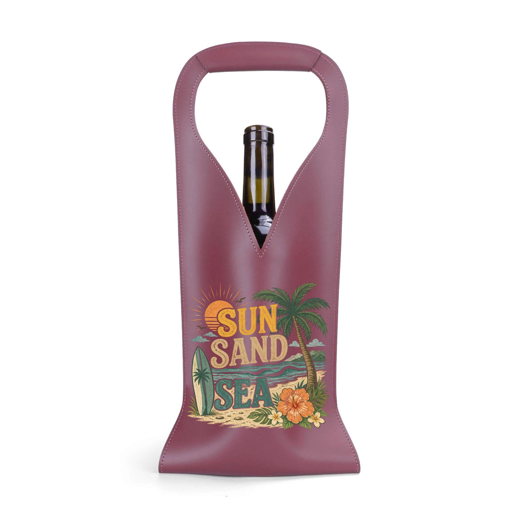 Sun Sand And Sea PU Leather Wine Bag PU Leather Wine Bag Printed Offshore