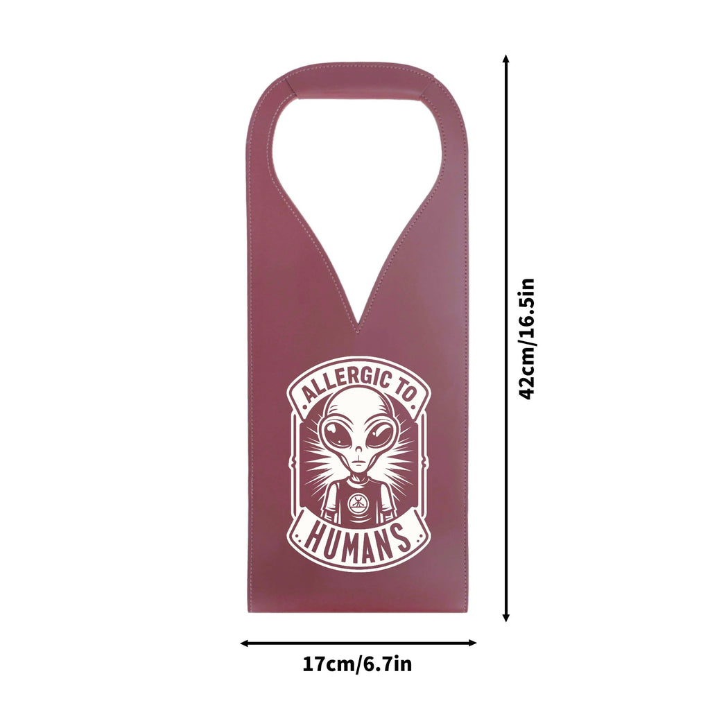 Alien Allergic To Humans PU Leather Wine Bag PU Leather Wine Bag Printed Offshore