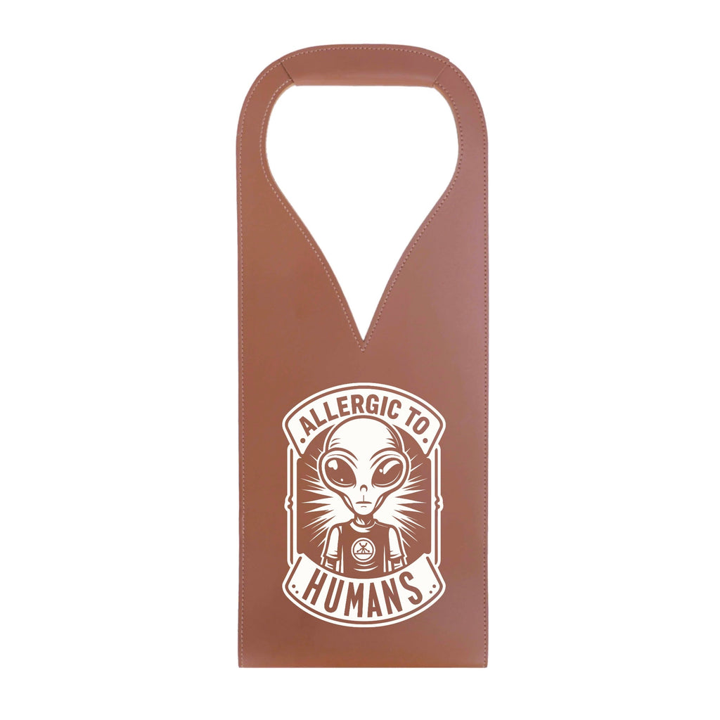 Alien Allergic To Humans PU Leather Wine Bag Brown PU Leather Wine Bag Printed Offshore