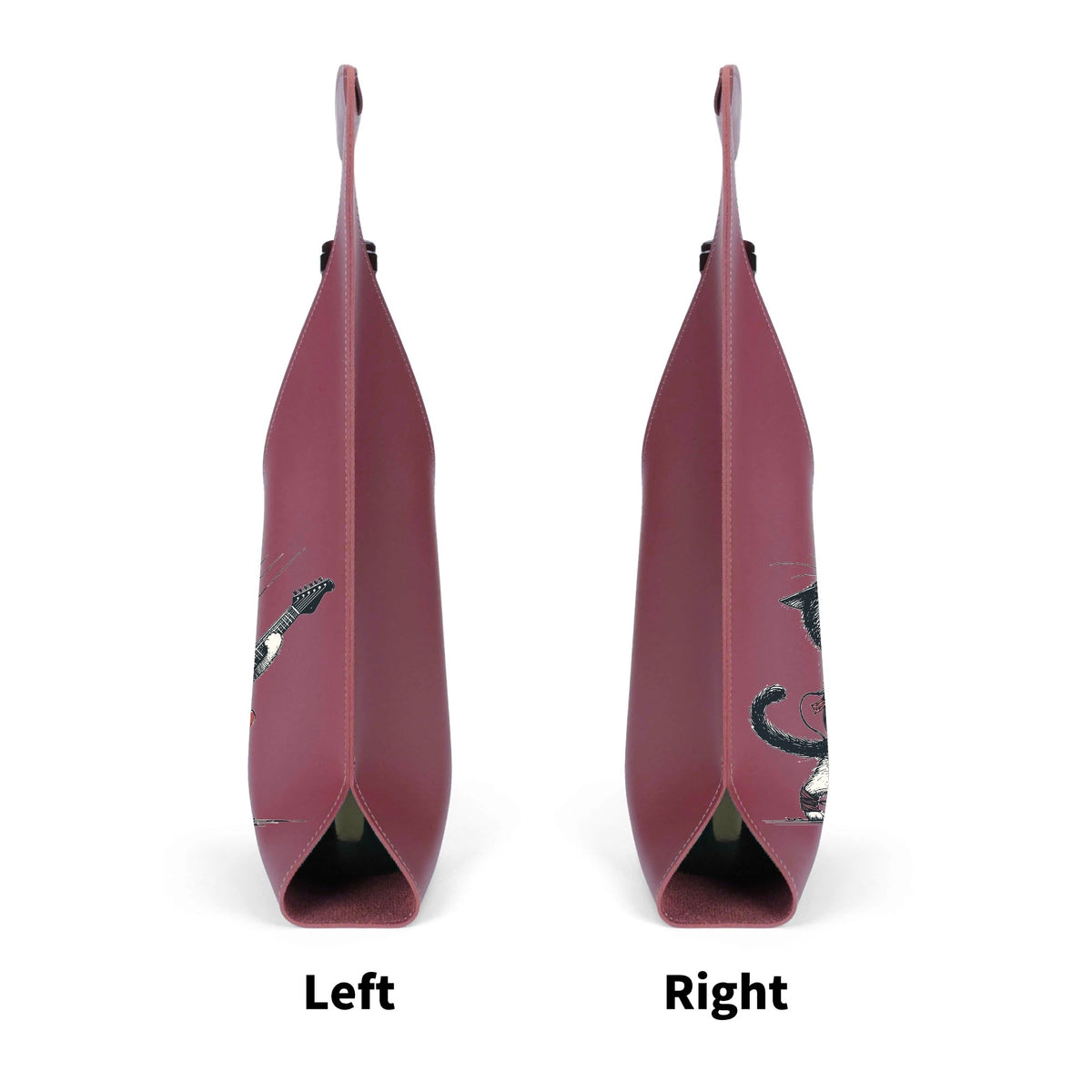 Cat Playing Guitar PU Leather Wine Bag PU Leather Wine Bag Printed Offshore