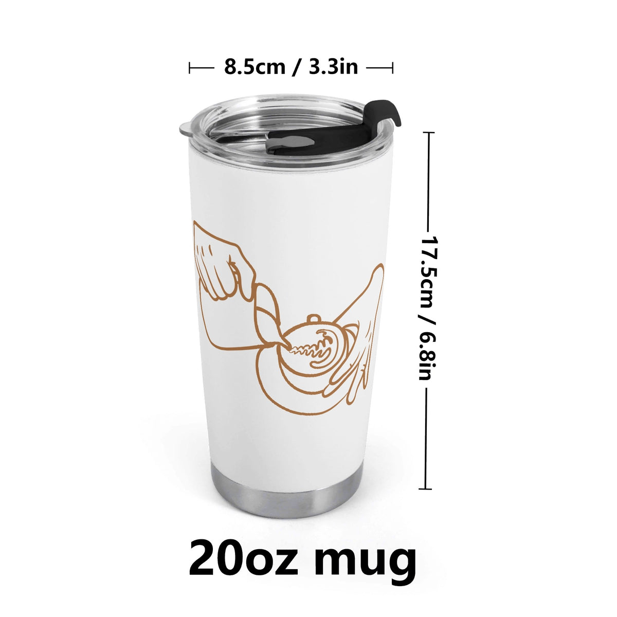 Barista Hands Stainless Steel 20oz Travel Mug Travel Mug Tumbler Coffee Printed Offshore