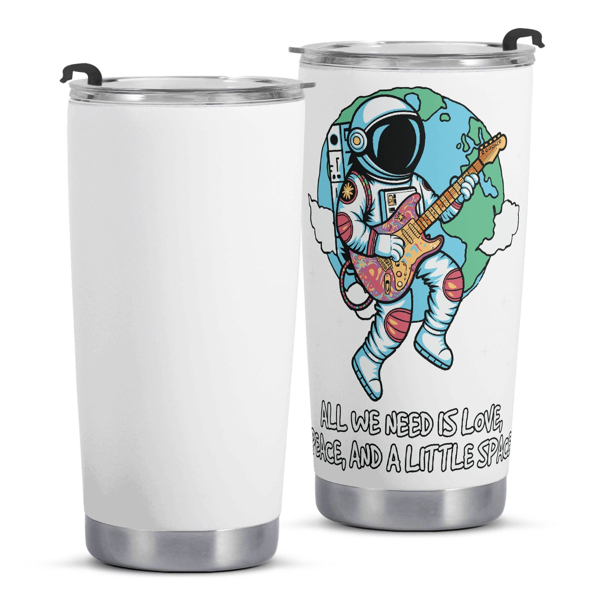 Astronaut With Guitar Stainless Steel 20oz Travel Mug Travel Mug Tumbler Music Printed Offshore Space