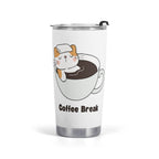 Cat Coffee Break Stainless Steel 20oz Travel Mug Default Title Travel Mug Tumbler animal Coffee Printed Offshore