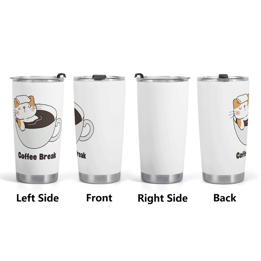 Cat Coffee Break Stainless Steel 20oz Travel Mug Travel Mug Tumbler animal Coffee Printed Offshore