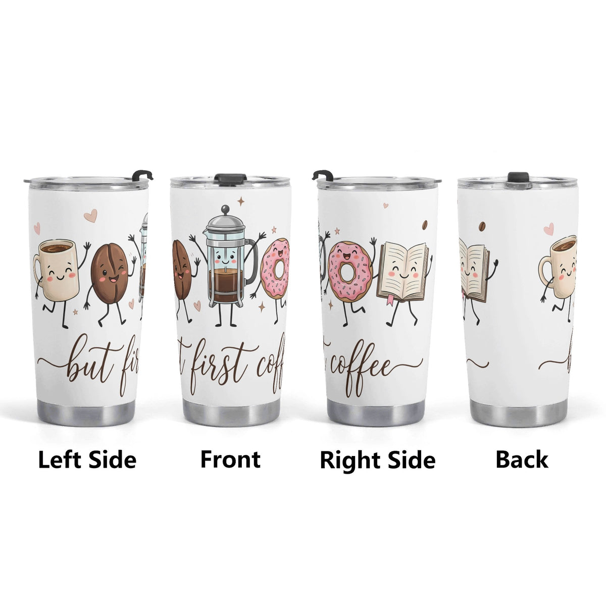 But First Coffee Cute Characters Stainless Steel 20oz Travel Mug Travel Mug Tumbler Coffee Printed Offshore