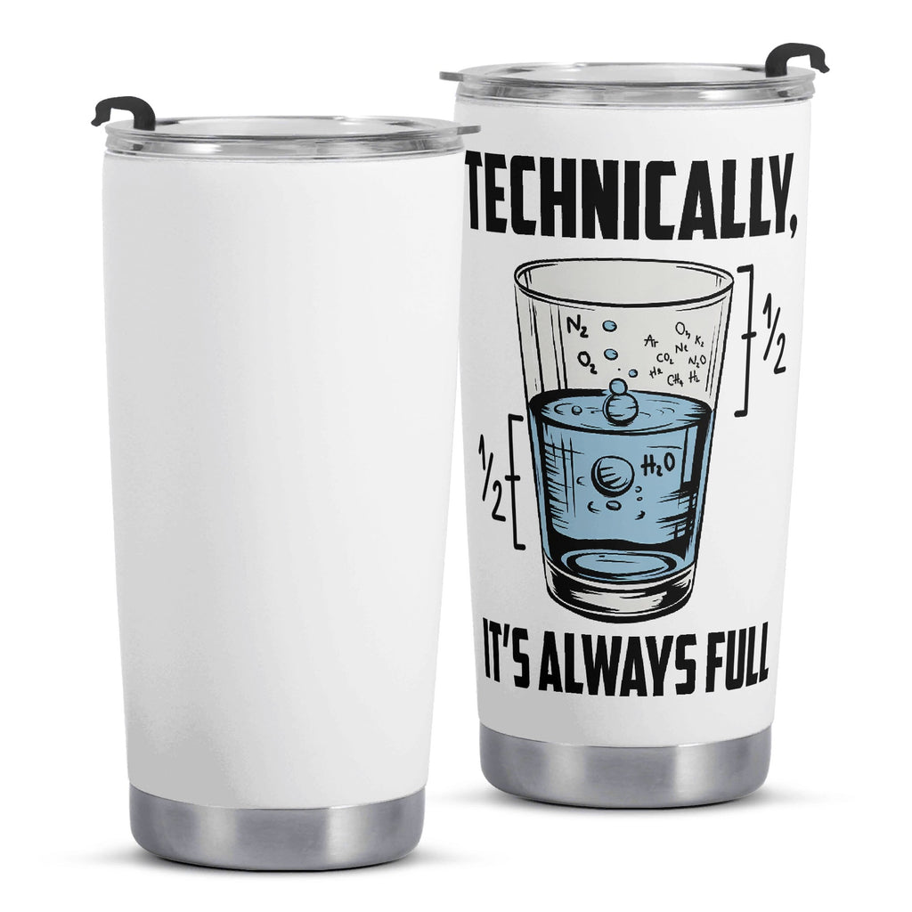 Glass Half Full Stainless Steel 20oz Travel Mug Travel Mug Tumbler Printed Offshore