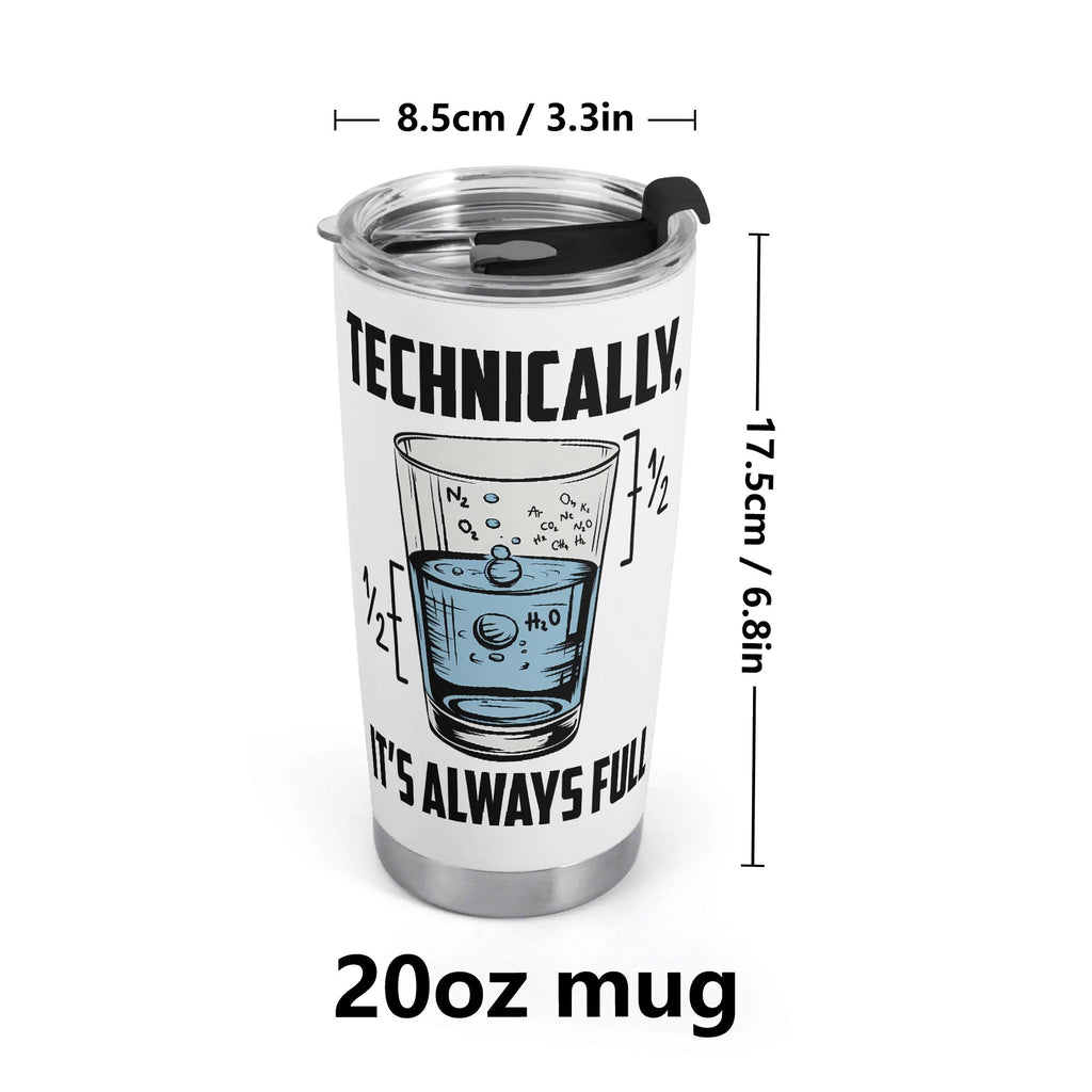 Glass Half Full Stainless Steel 20oz Travel Mug Travel Mug Tumbler Printed Offshore