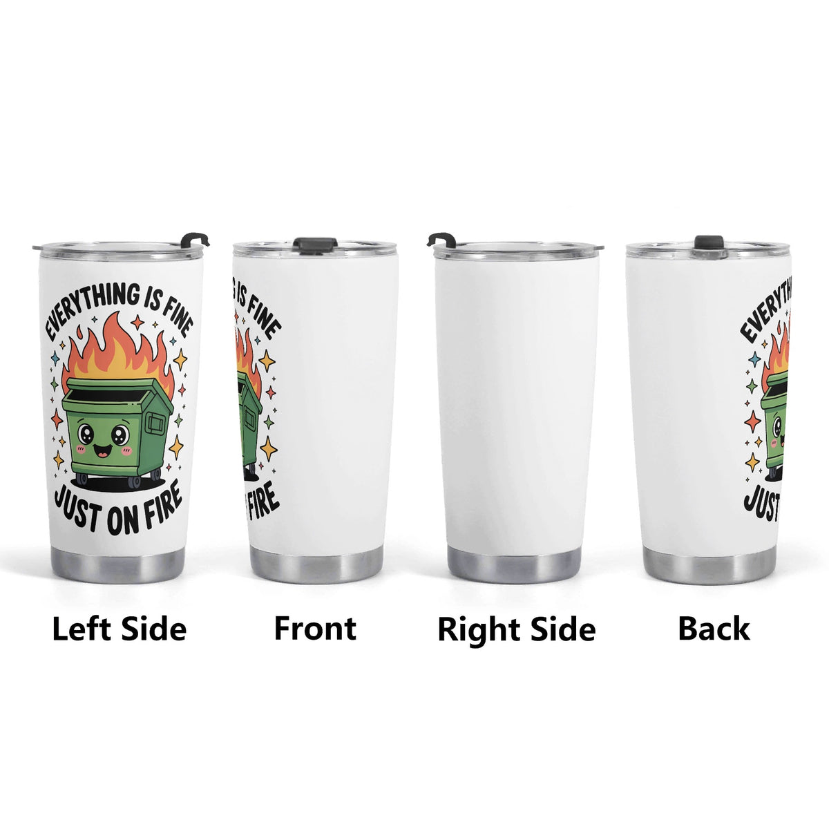 Everything Is Fine Just On Fire Stainless Steel 20oz Travel Mug Travel Mug Tumbler Printed Offshore