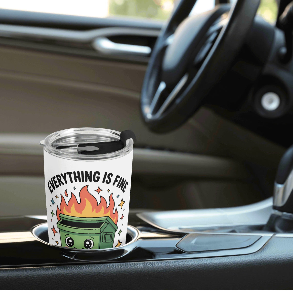 Everything Is Fine Just On Fire Stainless Steel 20oz Travel Mug Travel Mug Tumbler Printed Offshore